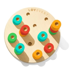 Wooden Stacking Pegboard (1 YO Roys LP)